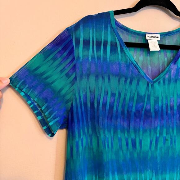 La Blanca Swimsuit Cover Up Blue Medium - Picture 3 of 5